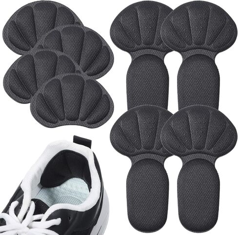 8 Pcs Adhesive Back of Heel Cushion Pads, Heel Grips Inserts for Boots, Reusable Heels Guards Liners, Too Big Loose Shoes, Shoe Liners Heels Protectors Improve Shoe Fit for Women Men in Kuwait