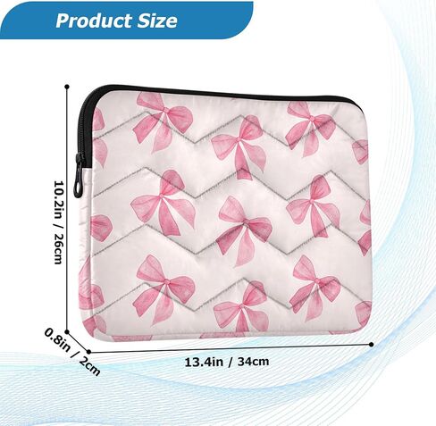 Burbuja Pink Bow Laptop Sleeve Bag Cover 13-14 inch Shockproof Waterproof Laptop Case for Notebook Computer Tablet Polyester in Kuwait