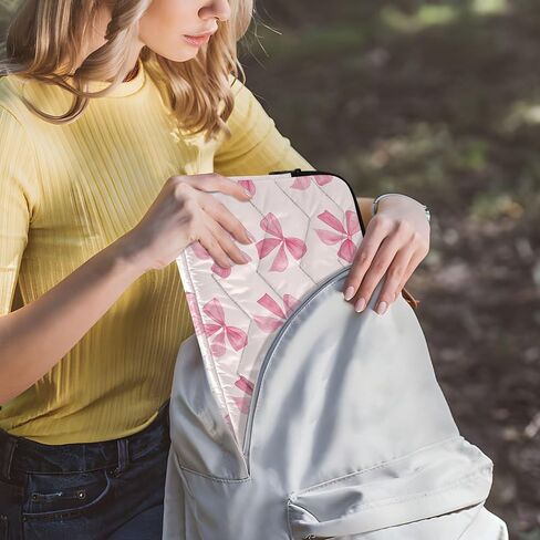 Burbuja Pink Bow Laptop Sleeve Bag Cover 13-14 inch Shockproof Waterproof Laptop Case for Notebook Computer Tablet Polyester in Kuwait