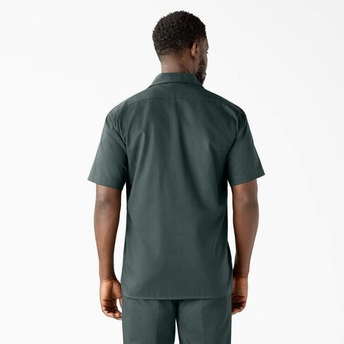 Dickies Short Sleeve Work Shirt, Hunter Green, 5X in Saudi Arabia