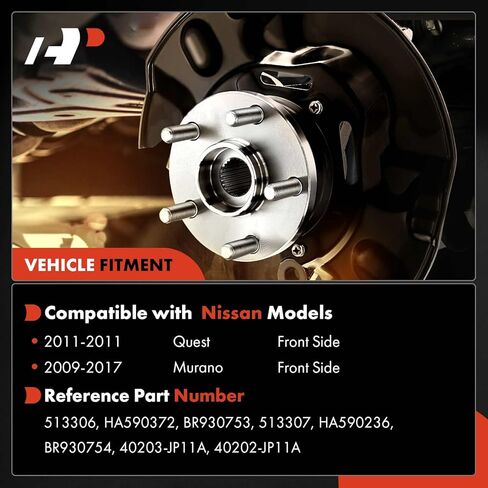 A-Premium 2 × محمل العجلة الأمامية ومجموعة المحور مع 5 عروات متوافقة مع Nissan Murano 2009-2017، Quest 2011 in Saudi Arabia
