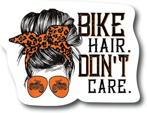 2 حزمة من ملصقات شعر الدراجة لا تهتم بمقاس 4.5 بوصة لراكبي الدراجات النارية الفوضوية الفاخرة المقاومة للماء من الفينيل لأجهزة الكمبيوتر المحمول وصندوق أدوات الهاتف وخوذة نافذة السيارة |PS122| in Kuwait