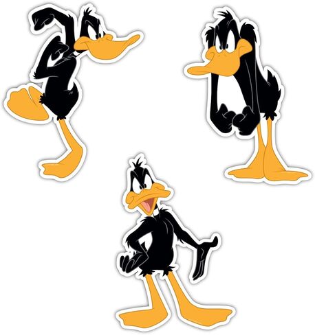 Elektroplate Officially Licensed Looney Tunes Daffy Duck Dynamic Decals | Premium Automotive-Grade All Weather Vinyl Stickers for Car, Water Bottle, Laptop, Phone & More| Made in The USA | Set of 3 in Saudi Arabia
