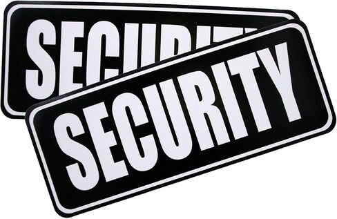 HTH Inc Magnetic Security Signs for Car (4" x 10", 2-Pack) – High-Visibility Yellow Security Magnets for Patrol Vehicles, Trucks & SUVs – Durable, Easy-Apply Magnetic Sign in Saudi Arabia