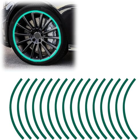 16PCS 17''-19'' Reflective Wheel Rim Stripe Sticker Decal, Waterproof Auto Tire Rim Tapes Decoration Decals, Universal Night Safety Vehicles Accessories for Motorcycle Car Bicycle (Red) in Saudi Arabia