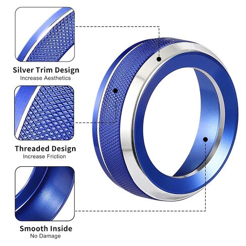 TOMALL 3 Pcs Aluminum AC Climate VOL Knob Covers Compatible with Ford Ranger 2023 2024 2025 Raptor/Lariat/XLT Centre Console Volume Audio Switch Button Ring Car Interior Decor Accessories (Blue) in Saudi Arabia