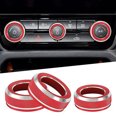 TOMALL 3 Pcs Aluminum AC Climate VOL Knob Covers Compatible with Ford Ranger 2023 2024 2025 Raptor/Lariat/XLT Centre Console Volume Audio Switch Button Ring Car Interior Decor Accessories (Blue) in Saudi Arabia