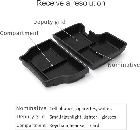 LUCKEASY 2PCS Center Console Lower Tray For To-yota Sienna 2021-2024 2025 Center Console Organizer Tray Car Storage Box Interior Accessories ABS Black in Kuwait