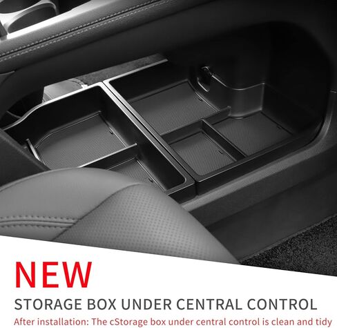 LUCKEASY 2PCS Center Console Lower Tray For To-yota Sienna 2021-2024 2025 Center Console Organizer Tray Car Storage Box Interior Accessories ABS Black in Kuwait