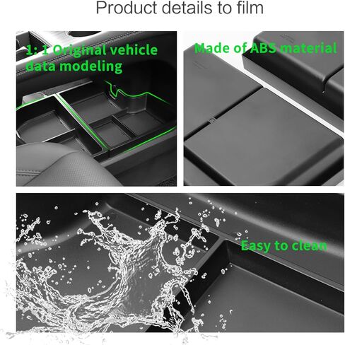 LUCKEASY 2PCS Center Console Lower Tray For To-yota Sienna 2021-2024 2025 Center Console Organizer Tray Car Storage Box Interior Accessories ABS Black in Kuwait