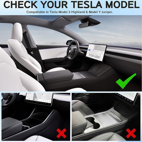 6 PCS Center Console Organizer for Tesla Model Y Juniper Model 3 Highland, Front Rear Silicone Storage Box Tray Cup Holder Armrest Insert Wireless Charger Mat Accessories in Saudi Arabia