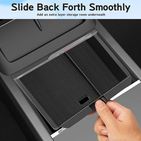 6 PCS Center Console Organizer for Tesla Model Y Juniper Model 3 Highland, Front Rear Silicone Storage Box Tray Cup Holder Armrest Insert Wireless Charger Mat Accessories in Saudi Arabia