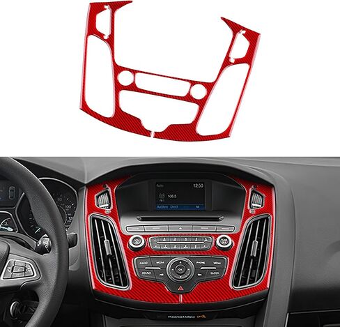 Real Carbon Fiber Central Air Vent & CD Button Frame Covers - for Ford Focus SE 2015 2016 2017 2018 Carbon Fiber Accessories, Durable Anti-Scratch Protective Accessories (Black) in Saudi Arabia
