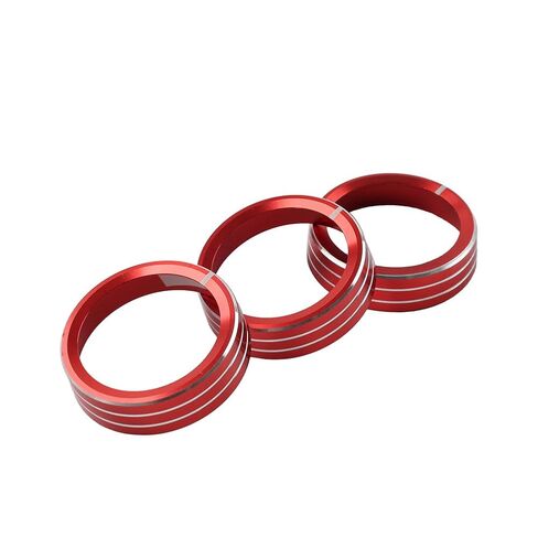 SIKUAI AC Switch Control Knob Center Console Vent Outer Rings Red Aluminum Alloy for KIA Cerato K3 Forte 17-2018 3 Pcs in Kuwait