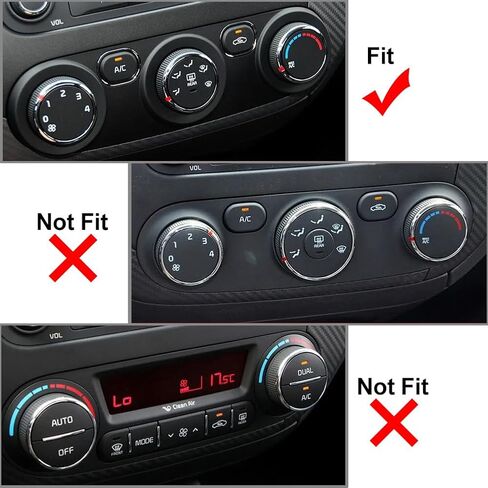 SIKUAI AC Switch Control Knob Center Console Vent Outer Rings Red Aluminum Alloy for KIA Cerato K3 Forte 17-2018 3 Pcs in Kuwait