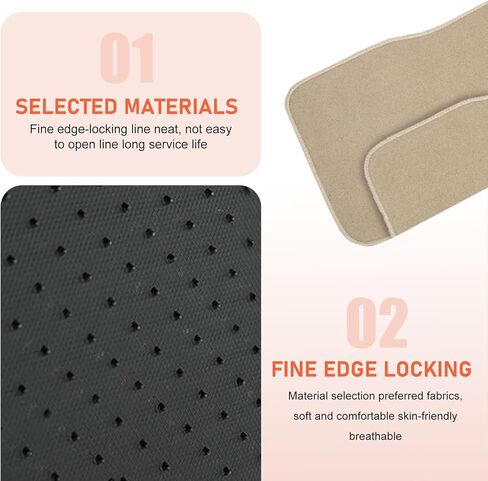 4 PCS Car Carpet Floor Mats, 25.59In x 17.12In, 11.81In x 17.12In, Anti-Slip Durable Vehicle Protective Mat, Universal All-encompassing Floor Pads for Most Cars SUVs (Black) in Kuwait