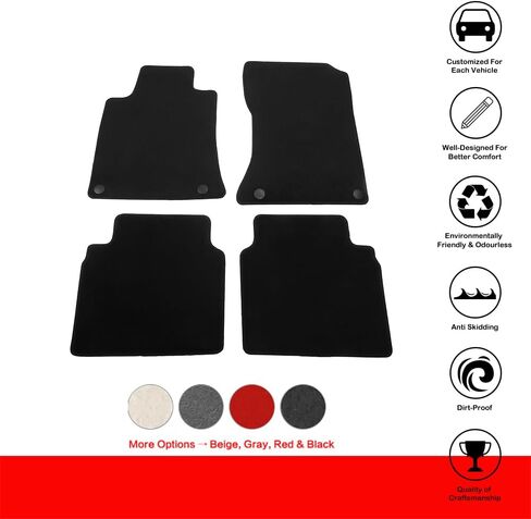IKON MOTORSPORTS, Nylon Car Floor Mats Compatible with 2019-2025 Nissan Altima 4DR, OE Style Black Driver Passenger Car Carpets, Front Rear 4PCS Full Set in Saudi Arabia