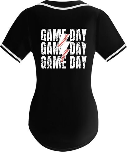 Baseball Jersey for Women Game Day Shirt V-Neck Button Down Short Sleeve Softball Shirts Cute Funny Sports Top in Saudi Arabia