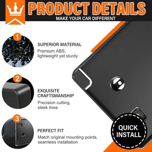 حامل لوحة الترخيص الأمامية ABS ودعامة الإطار - تصميم معزز مضاد للاهتزاز - متوافق مع Chrysler Pacifica Voyager 2017-2022، استبدال مباشر مقاوم للصدأ مع براغي، تركيب سريع in Kuwait