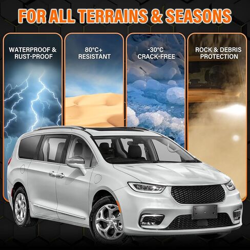 حامل لوحة الترخيص الأمامية ABS ودعامة الإطار - تصميم معزز مضاد للاهتزاز - متوافق مع Chrysler Pacifica Voyager 2017-2022، استبدال مباشر مقاوم للصدأ مع براغي، تركيب سريع in Kuwait