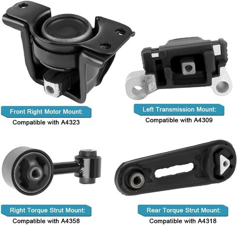 JDMON 4PCS Engine Motor Mount Replacement for 2013-2018 Nissan NV200, 2015-2018 Chevrolet City Express 2.0L Compatible with A4309, A4323, A4318, A4358 in Saudi Arabia