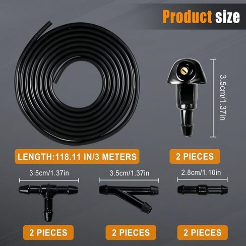 Windshield Washer Nozzles Kit Replacement Compatible with Honda Acura Civic 87-05 for CRV 96-11 for HR-V 99-06 for Accord 03-08 for RSX 02-06 for TSX 04-06 for PRELUDE 97-2001 Replace 76810-SWA-E01 in Kuwait