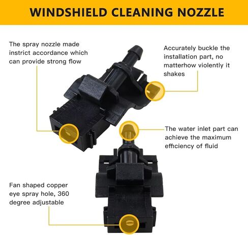 4PCs Windshield Washer Nozzle 85381-0T010 85381-0T020 85381-0T030 Fit for Toyota Camry LE Sedan 4-Door 3.5L 3456CC V6 GAS DOHC Naturally Aspirated 2007 2008 2009 2010 2011 in Kuwait