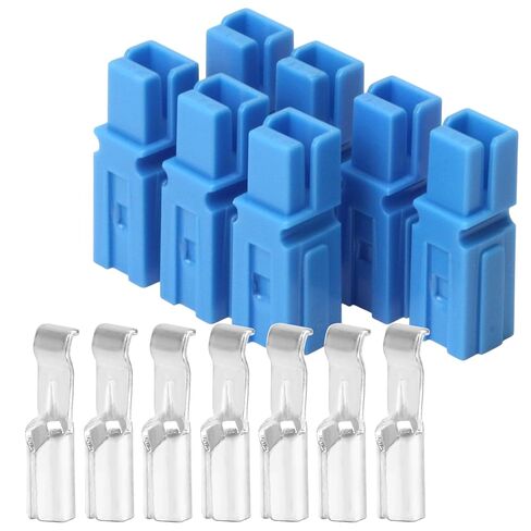 30 Amp Power Quick Connector Assortment Kit, Pole Connectors PP15 to 45 Contact 12-20 AWG Heavy Duty 30A, 600V, Including 7 Blue housing, 7 Silver Contacts, Waterproof Battery Connector Modular Set in Kuwait