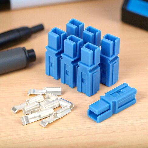 30 Amp Power Quick Connector Assortment Kit, Pole Connectors PP15 to 45 Contact 12-20 AWG Heavy Duty 30A, 600V, Including 7 Blue housing, 7 Silver Contacts, Waterproof Battery Connector Modular Set in Kuwait