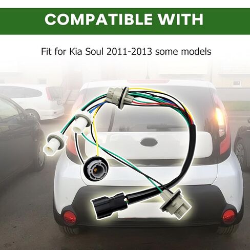 92450-2K500 حزام المصباح الخلفي LH أو RH متوافق مع Kia Soul 2011-2013 2.0L I4، غير LED، مقبس أسلاك المصباح الخلفي الخلفي in Kuwait