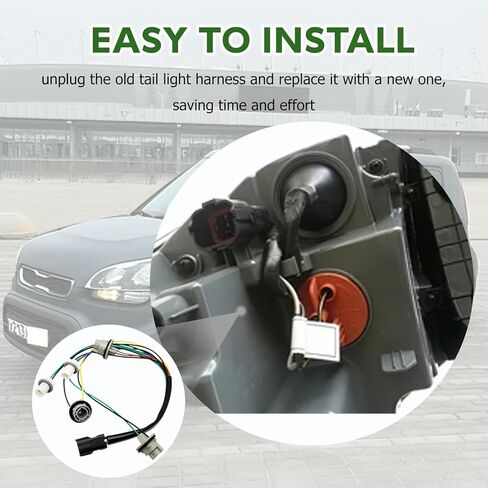 92450-2K500 حزام المصباح الخلفي LH أو RH متوافق مع Kia Soul 2011-2013 2.0L I4، غير LED، مقبس أسلاك المصباح الخلفي الخلفي in Kuwait