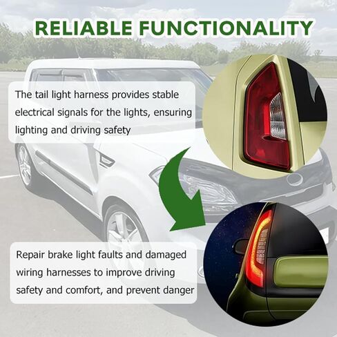 92450-2K500 حزام المصباح الخلفي LH أو RH متوافق مع Kia Soul 2011-2013 2.0L I4، غير LED، مقبس أسلاك المصباح الخلفي الخلفي in Kuwait