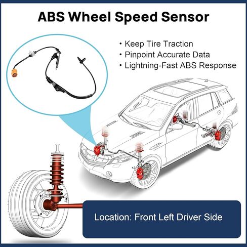 ABS Wheel Speed Sensor Front Left Driver Side Fits for Honda Accord 2003 2004 2005 2006 2007, Acura TSX 2004-2008, Replace 57455-SDC-013 57455SDC013 in Saudi Arabia