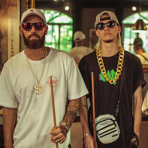 6 PCS Gold Dollar Chain Necklace for Men Women Dollar Sign Pendant Money Necklace Fake Plastic Chunky Gold Chain Set 80s 90s Punk Hip Hop Rapper Costume Accessory in Saudi Arabia