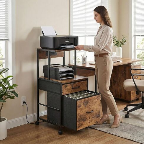 خزانات ملفات 2-Drawer لمكتب المنزل ، وجلدة تقديم مع محطة الشحن ، أو خزانة المكاتب الرأسية مع رف التخزين المفتوح ، وموقف الطابعة مع درج يناسب A4 أو حجم الرسالة للمكتب المنزلي in Kuwait
