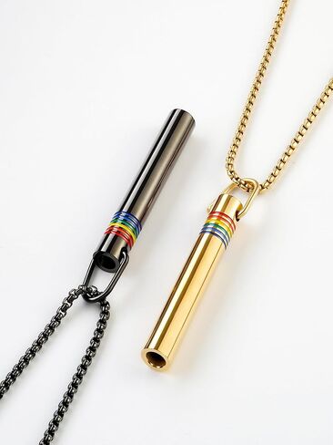 Breathing Free Quit Smoking Necklace - Mens Rhodium Plated Hypoallergenic Meditation Breathe Anxiety Whistle Pendant for Women- Stress Fidget Breathlink Jewelry Present for Adults in Kuwait