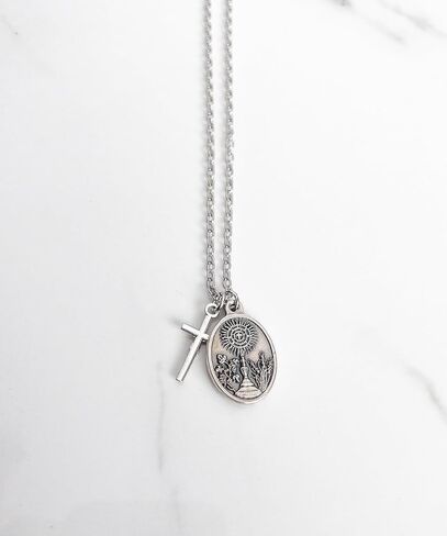 St. Carlo Acutis Medal Necklace – Catholic Jewelry for Teens and Millennials – Crucifix Charm – Confirmation Gift in Saudi Arabia