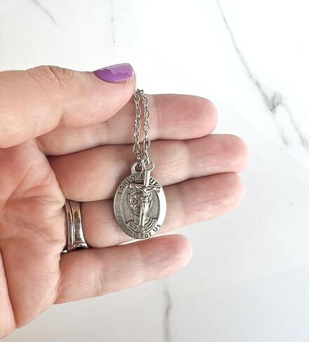 St. Carlo Acutis Medal Necklace – Catholic Jewelry for Teens and Millennials – Crucifix Charm – Confirmation Gift in Saudi Arabia