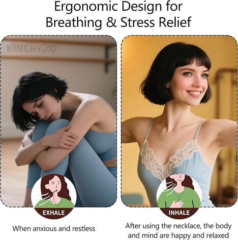 4 Pack Breathing Necklace Stainless Steel Breathe Necklaces for Women Men in Kuwait