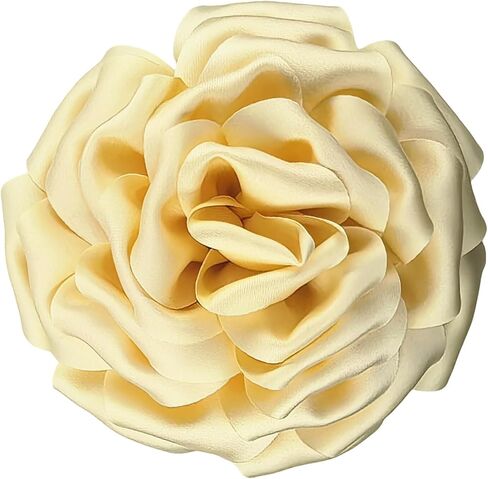 Rose Flower Brooches for Women Handmade Oversized 6.3 Inch Glossy Silk Satin Floral Pin Wedding Party Accessories for Dresses Hats Jackets in Saudi Arabia