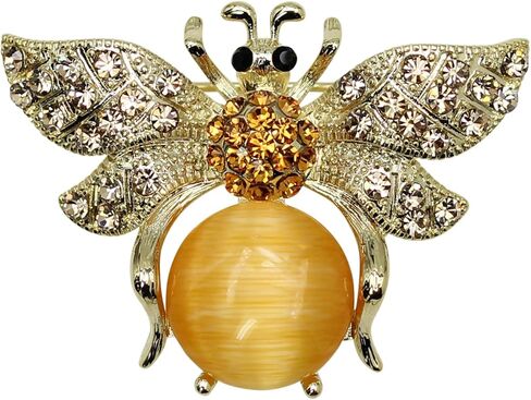Faship Yellow Rhinestone Crystal Bumble Bee Pin Brooch in Kuwait