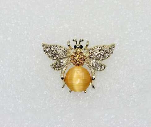 Faship Yellow Rhinestone Crystal Bumble Bee Pin Brooch in Kuwait