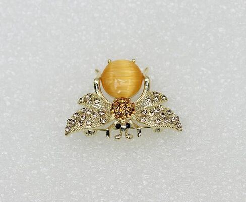 Faship Yellow Rhinestone Crystal Bumble Bee Pin Brooch in Kuwait