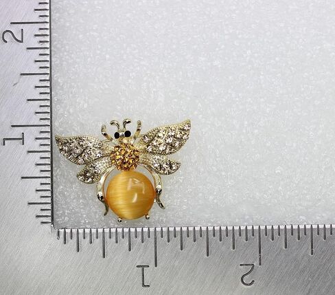 Faship Yellow Rhinestone Crystal Bumble Bee Pin Brooch in Kuwait