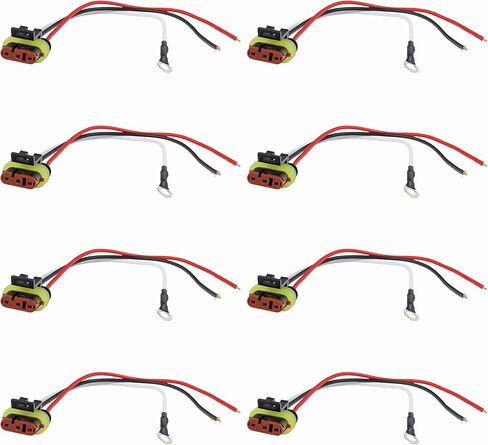 TecNiq T99-0040-6 | AMP-Style 3-Wire Trailer Light Connector (8-Pack) – Pigtail Adapter for LED Tail Lights on Trailers, RVs, and Marine Setups in Kuwait