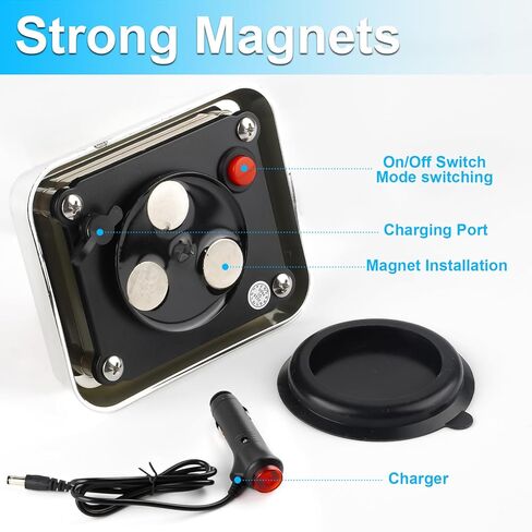 LIGBT Red LED Magnetic Trailer Lights 2Packs Wireless Trailer Stop Brake Turn tail lights for Trucks Vehicles Rechargeable Strobe Beacon Light Portable Square Flashing Tow Light 12V 24V in Kuwait