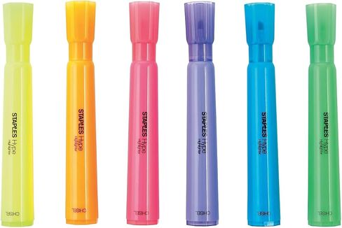 STAPLES Tank Highlighters, Chisel Tip, Assorted Colors, 36 Pack – Hype Bold Ink Highlighting Markers for High‑Volume Office & School Use in Saudi Arabia