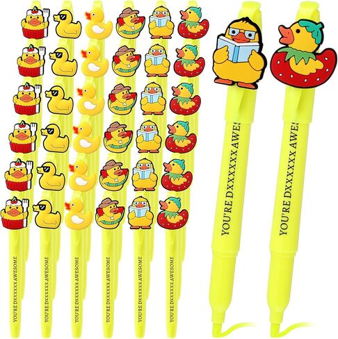Gueevin 30 Pcs You're Awesome Yellow Highlighter Employee Appreciation Duck Gifts Inspirational Pens for Thank You Duck Lovers Coworkers Teacher Team Staff in Saudi Arabia