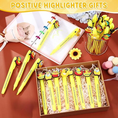 Gueevin 30 Pcs You're Awesome Yellow Highlighter Employee Appreciation Duck Gifts Inspirational Pens for Thank You Duck Lovers Coworkers Teacher Team Staff in Saudi Arabia