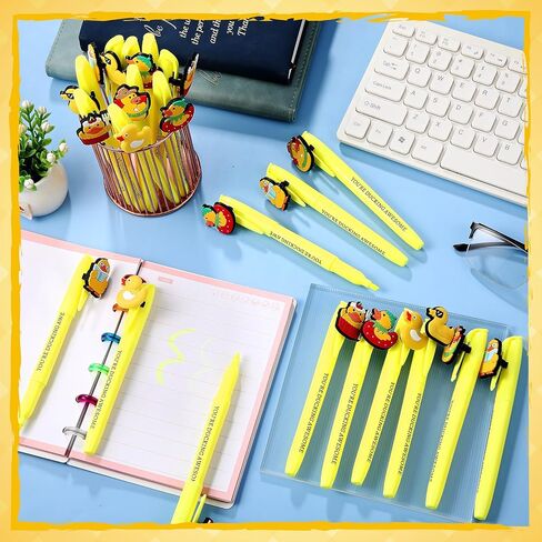 Gueevin 30 Pcs You're Awesome Yellow Highlighter Employee Appreciation Duck Gifts Inspirational Pens for Thank You Duck Lovers Coworkers Teacher Team Staff in Saudi Arabia